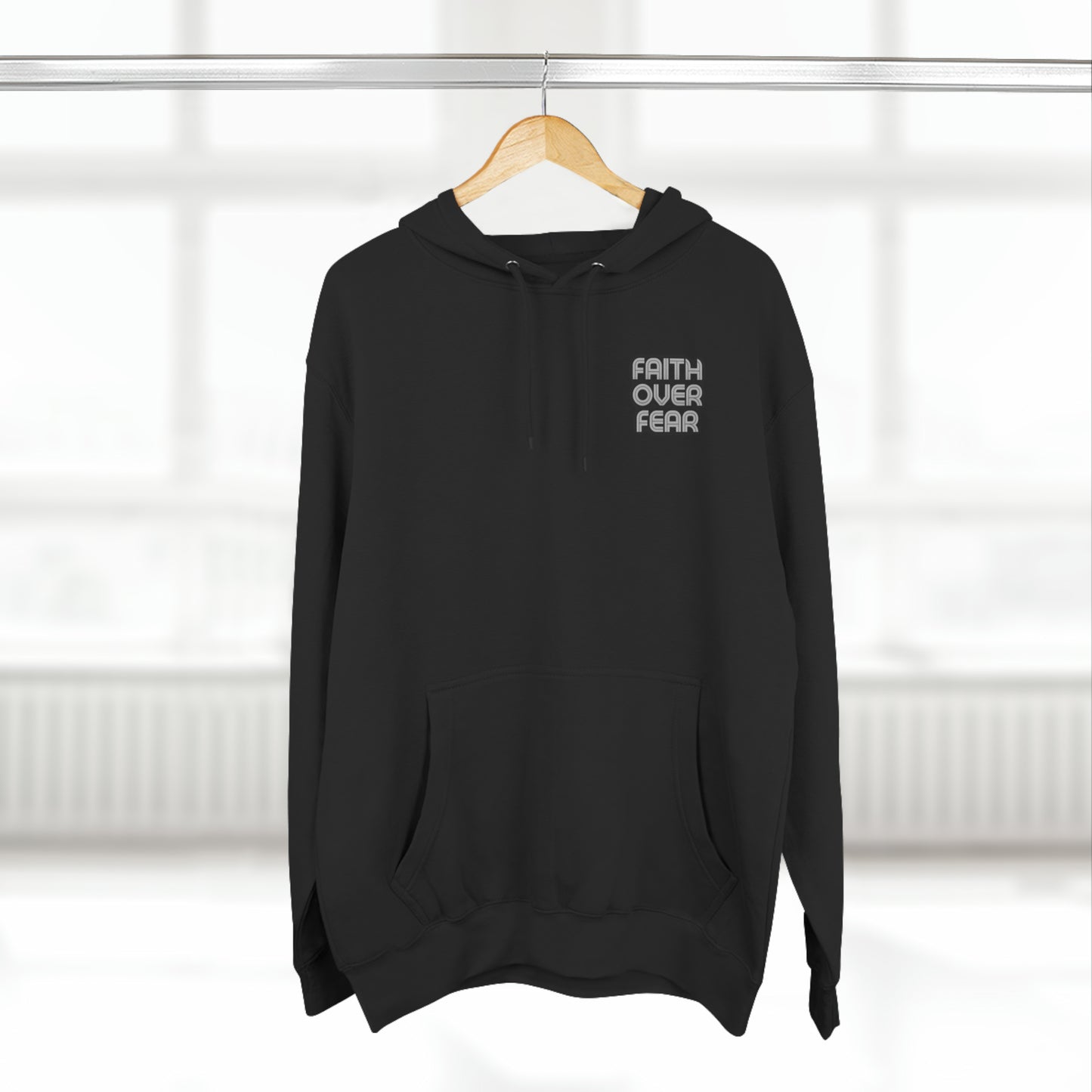 "Faith Over Fear" Unisex three-panel fleece hoodie